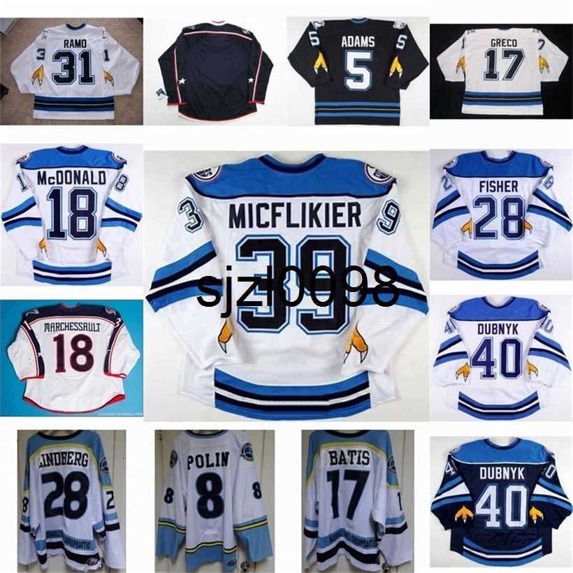 Sj98 Maglia Da Hockey Springfield Falcons 5 John 39 Jacob Micflikier 31 Karri R…