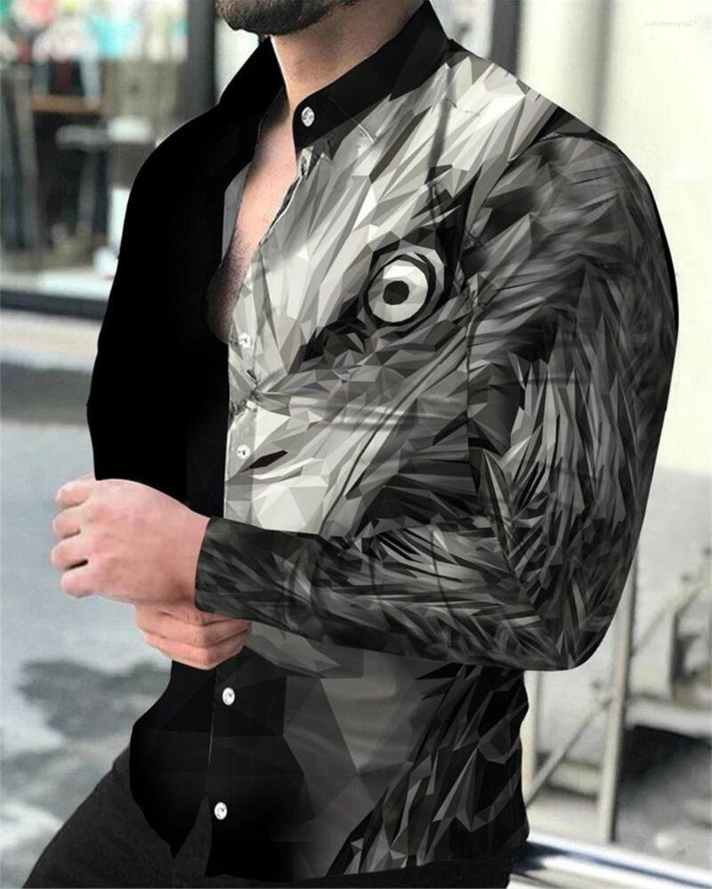 Men' Casual Shirts Spring And Autumn Men' Long Sleeve Shirt Animal 3D Printing Eagle Lion Extra Large Street, 19
Men' Casual Shirts Spring And Autumn Men' Long Sleeve Shirt Animal 3D Printing Eagle Lion Extra Large Street, 19