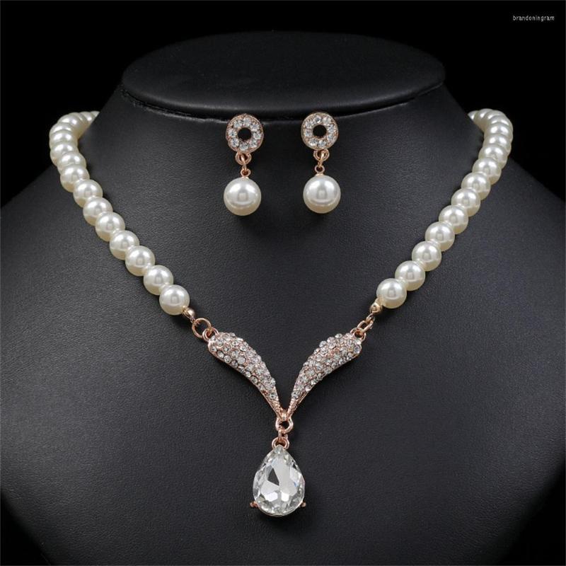 Necklace Earrings Set Charm White Pearl Crystal Gem Drop Dangle Earring Wedding Jewelry Woman's Elegant Bridal Banquet Gift Accessories, Picture shown
Necklace Earrings Set Charm White Pearl Crystal Gem Drop Dangle Earring Wedding Jewelry Woman's Elegant Bridal Banquet Gift Accessories, Picture shown