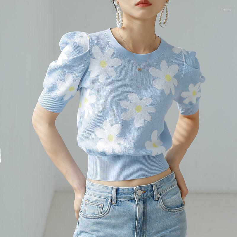 Women' T Shirts Women T-shirts O-Neck Knitting Short Sleeve Stretchy Floral Pattern Tops For Girls Young Stylish Tee -2XL, Blue
Women' T Shirts Women T-shirts O-Neck Knitting Short Sleeve Stretchy Floral Pattern Tops For Girls Young Stylish Tee -2XL, Blue