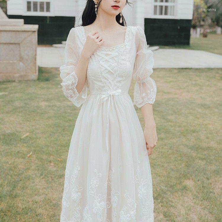 Casual Dresses 2023 French Vintage Gentle Dress Women' Summer Temperament Mesh Embroidery Skirt Super Fairy Square Neck, White
Casual Dresses 2023 French Vintage Gentle Dress Women' Summer Temperament Mesh Embroidery Skirt Super Fairy Square Neck, White