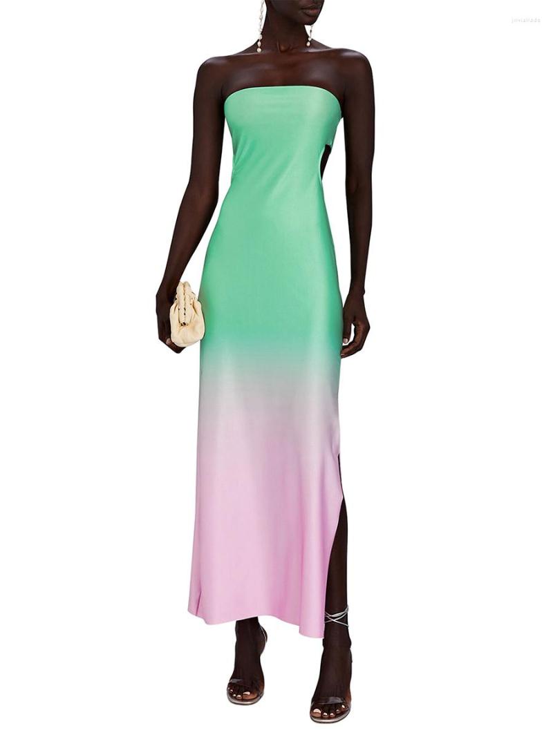 Casual Dresses FOMOYUU Women Cut Out Split Slim Dress Strapless Gradient Waist Hollow Ruched Sleeveless Backless Long Skirt, B pink green
Casual Dresses FOMOYUU Women Cut Out Split Slim Dress Strapless Gradient Waist Hollow Ruched Sleeveless Backless Long Skirt, B pink green