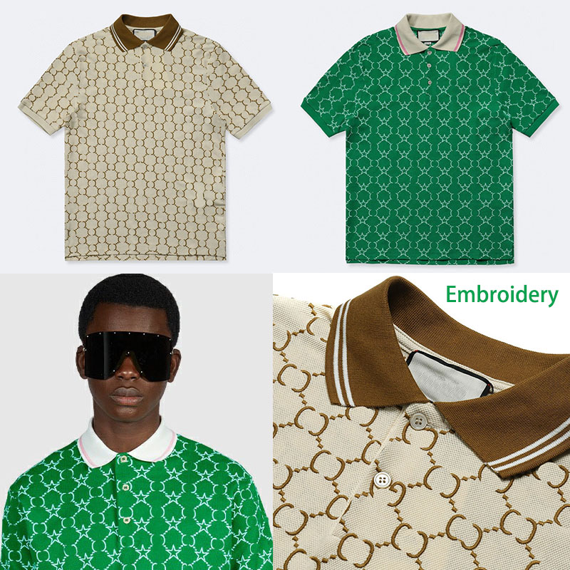 Mens Polo Shirts Luxury striped collar Designer Allover stud embroidery Clothes women Fashion Summer Short sleeves vintage inspired stretch cotton Italy T Shirt
Mens Polo Shirts Luxury striped collar Designer Allover stud embroidery Clothes women Fashion Summer Short sleeves vintage inspired stretch cotton Italy T Shirt