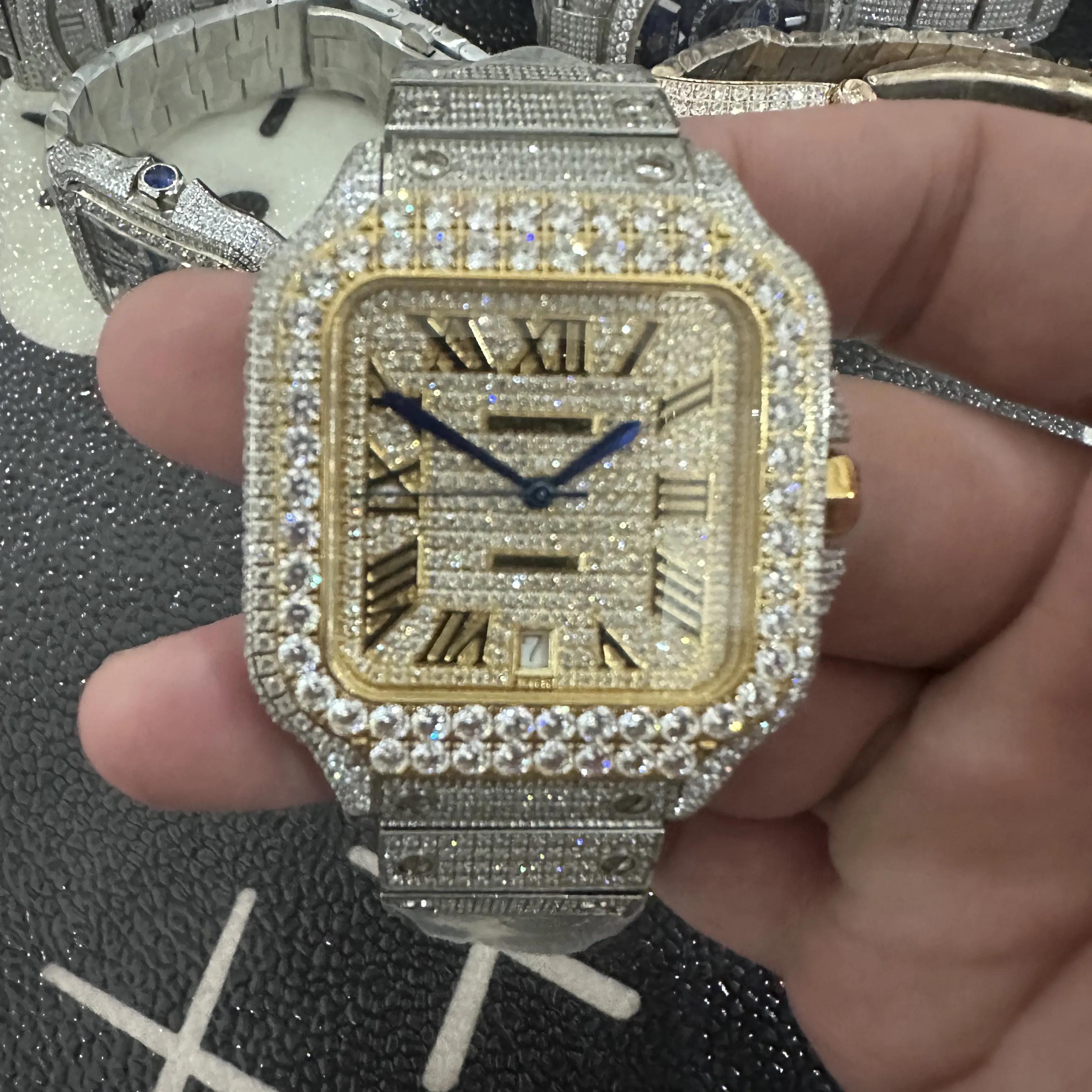 Diamond watch men watches 904L Fine Steel strap Sapphire Glass lens waterproof and sweatproof cz diamond with box and paper top quality
Diamond watch men watches 904L Fine Steel strap Sapphire Glass lens waterproof and sweatproof cz diamond with box and paper top quality