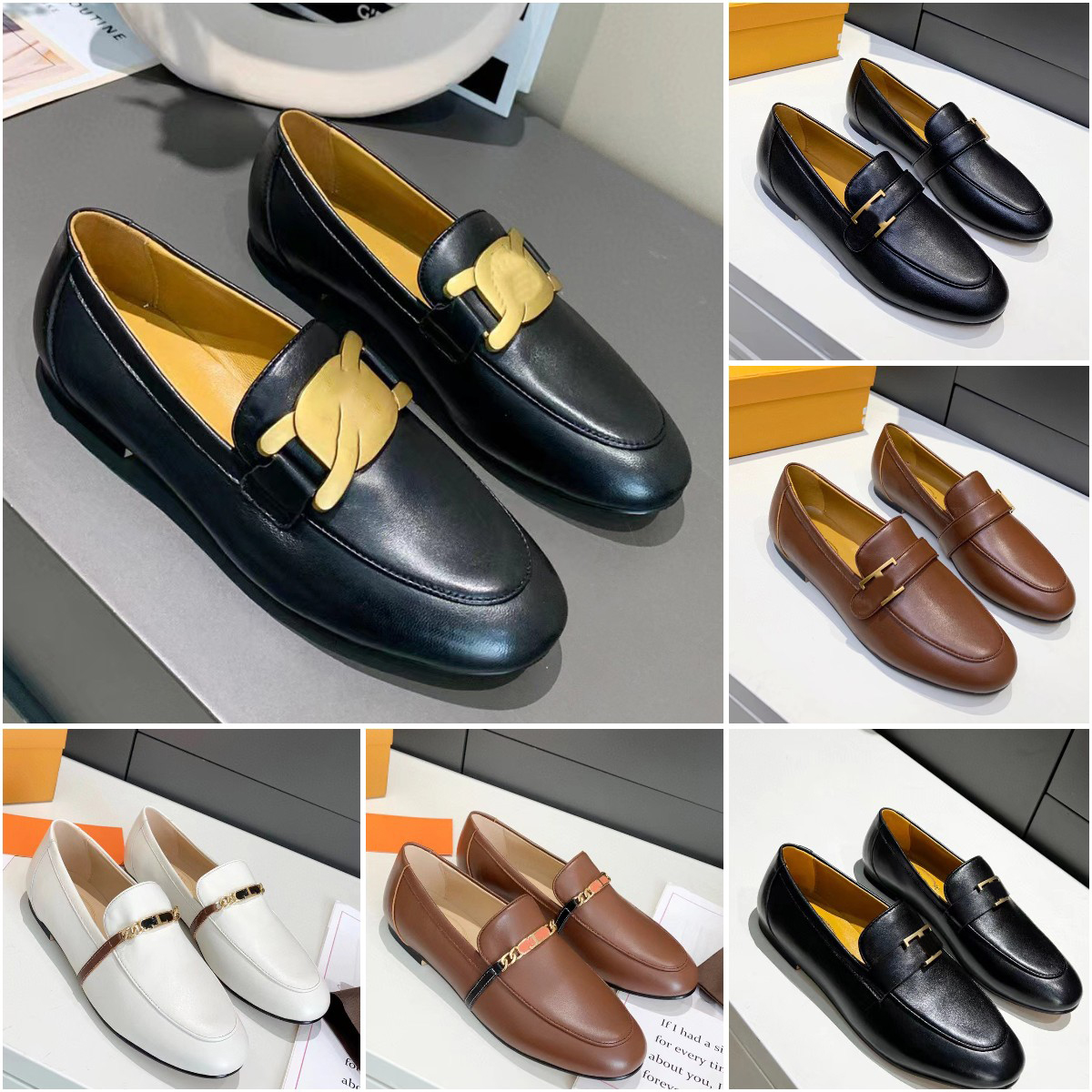 2023 New Kate leather loafers Designer classic Women Flat loafers luxury soft comfortable High quality Suede Calfskin Bean shoes Size 35-41, Color14
2023 New Kate leather loafers Designer classic Women Flat loafers luxury soft comfortable High quality Suede Calfskin Bean shoes Size 35-41, Color14
