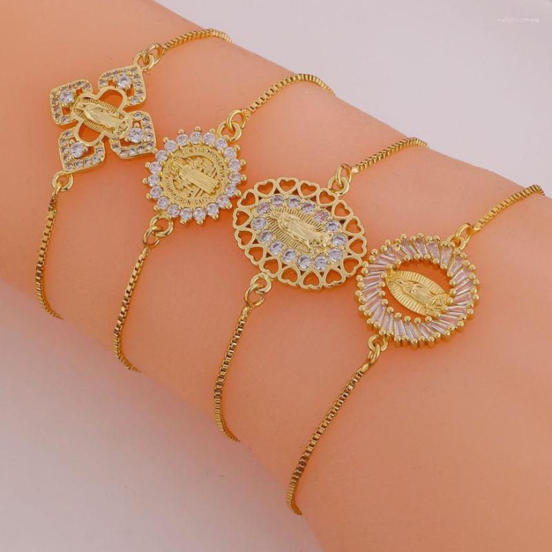 Charm Bracelets 2023 Religion Bracelet For Women Luxury Gold Plated Hollow Heart Virgin Mary Adjustable Chain Wedding Birthday Gift
Charm Bracelets 2023 Religion Bracelet For Women Luxury Gold Plated Hollow Heart Virgin Mary Adjustable Chain Wedding Birthday Gift