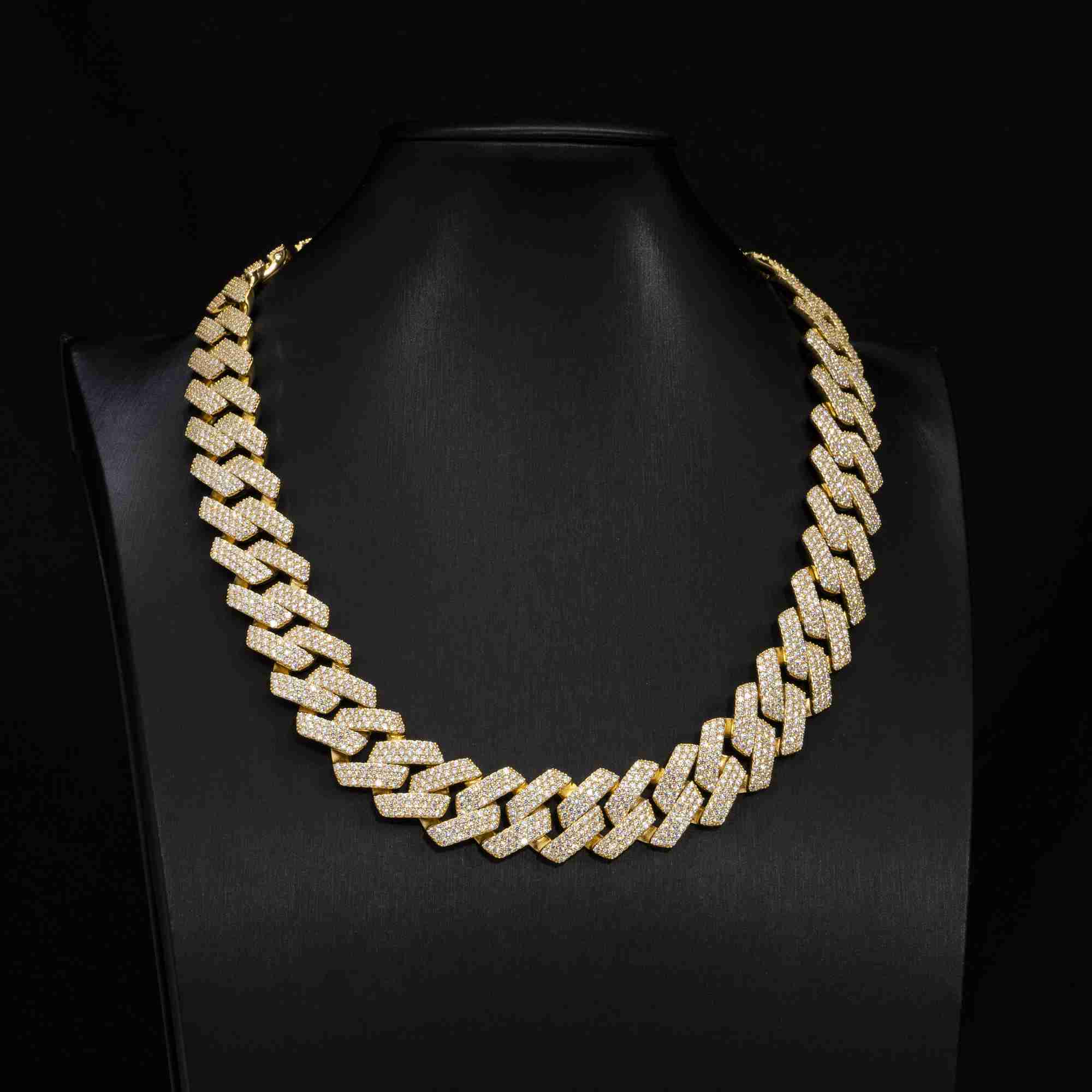 Women Jewelry Hip Hop Dainty Choker 18k Gold Plated Cuban Link Chain Necklace/