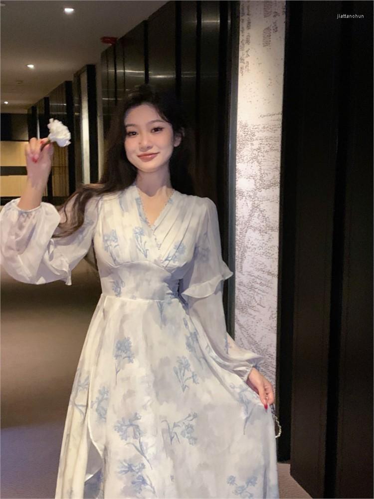 Casual Dresses French Ruffles 2023 Drawing Elegant Long Sleeve Printed Floral Summer Fairy Dress Chinese Style Vestidos De Noite, As the picture
Casual Dresses French Ruffles 2023 Drawing Elegant Long Sleeve Printed Floral Summer Fairy Dress Chinese Style Vestidos De Noite, As the picture