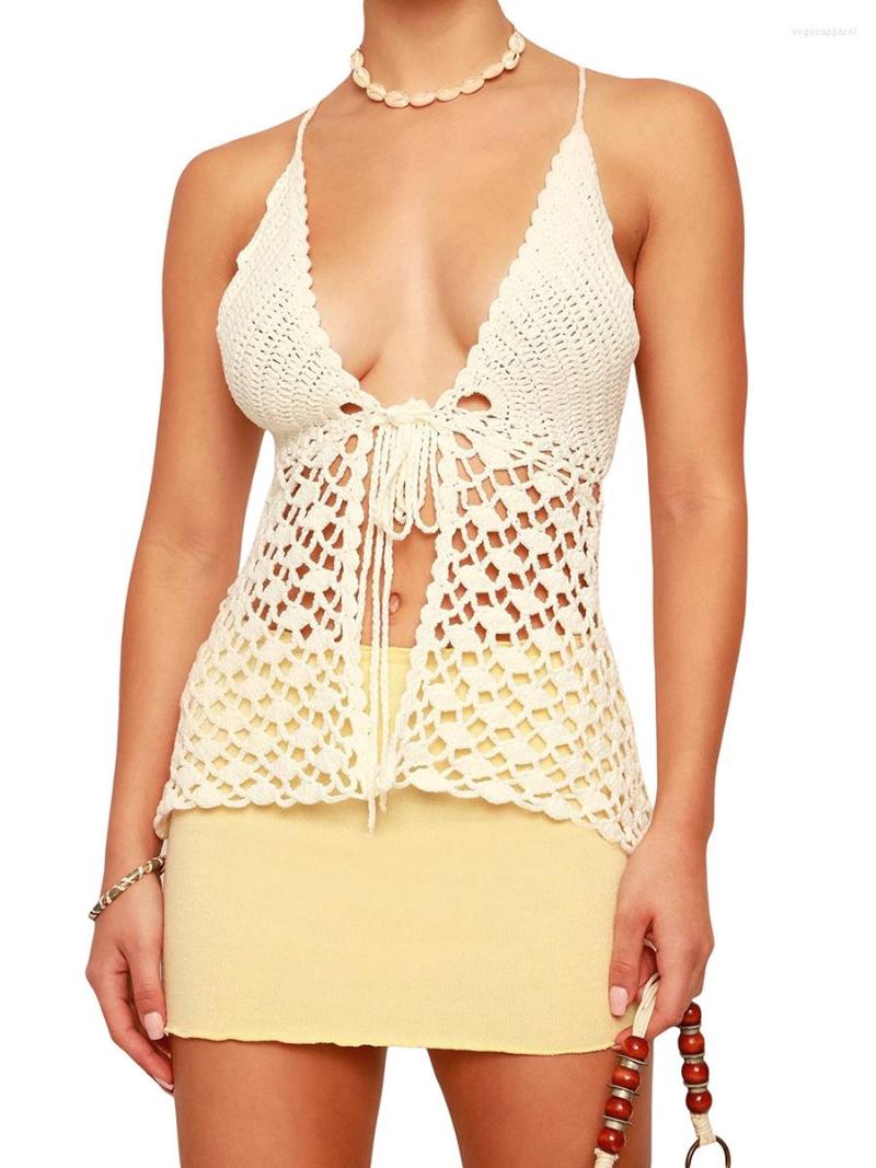 Women' Tanks Women Halter Neck Crop Cami Top 2023 Crochet Knitted Backless Tie Up Tank Tee Y2k Sleeveless Strappy Summer Shirts Streetwear
Women' Tanks Women Halter Neck Crop Cami Top 2023 Crochet Knitted Backless Tie Up Tank Tee Y2k Sleeveless Strappy Summer Shirts Streetwear