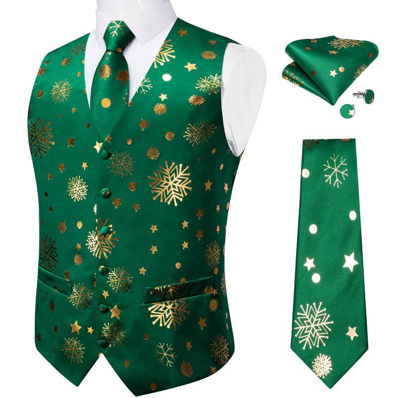 Blazers Green Golden Christmas Silk Suit Vest Set Snowflake Print Men Waistcoat Tie Handkerchief Cufflinks Family Party Men Clothing, Md0304-7854
Blazers Green Golden Christmas Silk Suit Vest Set Snowflake Print Men Waistcoat Tie Handkerchief Cufflinks Family Party Men Clothing, Md0304-7854
