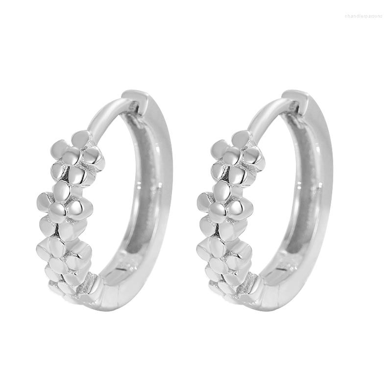 Stud Earrings S925 PURE Silver Simple Daisy Flower Temperament Personality Female Jewelry
