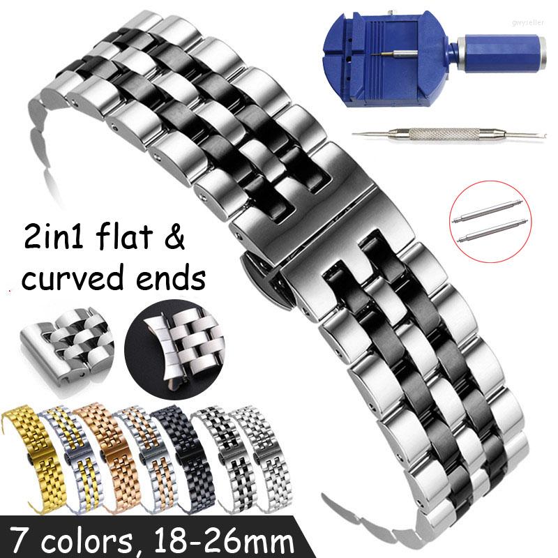 Watch Bands Flat And Curved End Band 18 19 20 21 22mm 24mm 26mm Stainless Steel Strap Butterfly Clasp Replacement Wrist Bracelet
Watch Bands Flat And Curved End Band 18 19 20 21 22mm 24mm 26mm Stainless Steel Strap Butterfly Clasp Replacement Wrist Bracelet