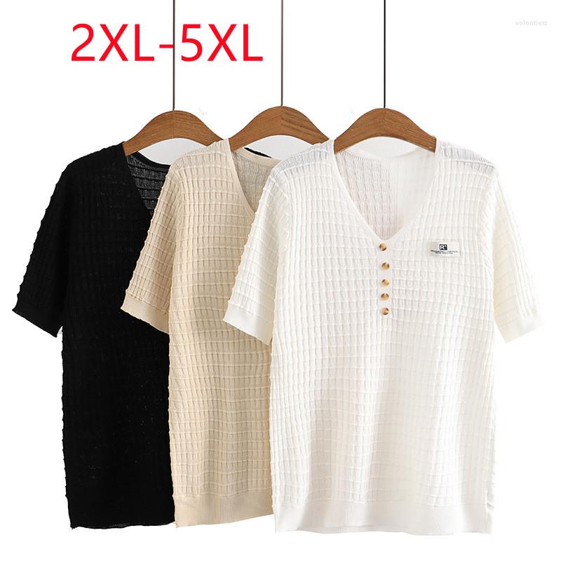 Women's T Shirts 2023 Ladies Spring Summer Plus Size Tops For Women Large Short Sleeve V-neck Black T-shirt 2XL 3XL 4XL 5XL
Women's T Shirts 2023 Ladies Spring Summer Plus Size Tops For Women Large Short Sleeve V-neck Black T-shirt 2XL 3XL 4XL 5XL