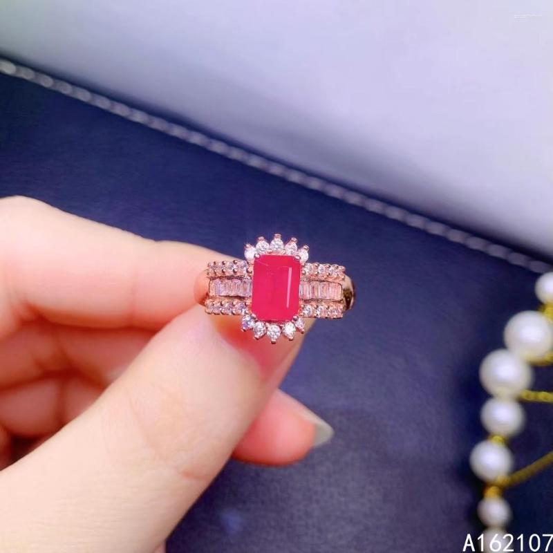 Cluster Rings Fine Jewelry 925 Sterling Silver Inset With Natural Gemstone Women's Luxury Rectangular Ruby Adjustable Ring Support Det
Cluster Rings Fine Jewelry 925 Sterling Silver Inset With Natural Gemstone Women's Luxury Rectangular Ruby Adjustable Ring Support Det
