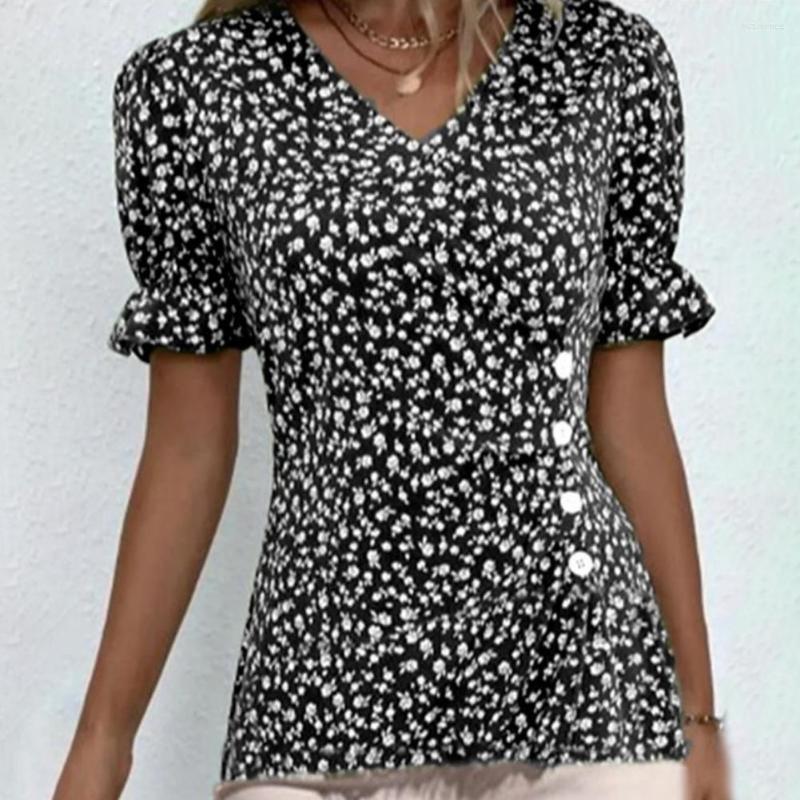 Women' Blouses Women Summer T-shirt Flower Print Shirring Cuff Pullover Soft Dress-up Bubble Sleeve Irregular Casual Top, Green
Women' Blouses Women Summer T-shirt Flower Print Shirring Cuff Pullover Soft Dress-up Bubble Sleeve Irregular Casual Top, Green