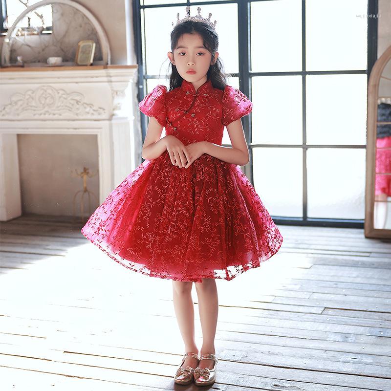 Girl Dresses Kids Autumn High-end Chinese Style Girls Dress For Year Party Red Flower Puffy Yarn Princess, Picture shown
Girl Dresses Kids Autumn High-end Chinese Style Girls Dress For Year Party Red Flower Puffy Yarn Princess, Picture shown