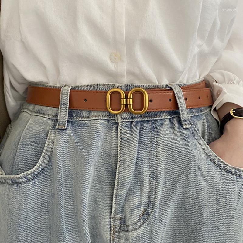 Belts Women Belt Retro Double Ring Metal Buckle Leather Thin Jeans Dress All-match Decorative Waistband, Brown
Belts Women Belt Retro Double Ring Metal Buckle Leather Thin Jeans Dress All-match Decorative Waistband, Brown