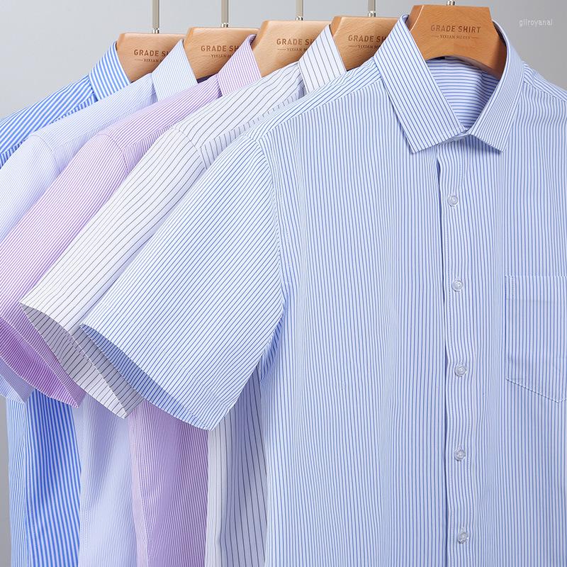 Men's Casual Shirts Summer Mens Striped Short Sleeve Shirt Man Business Fit Work Office Wear Boys Yellow Blue Button Plus Size Xxl, D1812
Men's Casual Shirts Summer Mens Striped Short Sleeve Shirt Man Business Fit Work Office Wear Boys Yellow Blue Button Plus Size Xxl, D1812