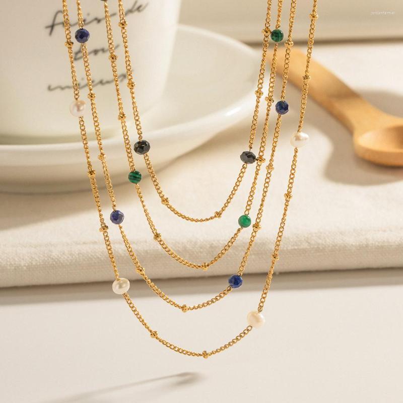 Chains Natural Stone Beaded Necklace For Women Pearl Beads Ladies Stainless Steel Crystal Jewelry Gift Collar
Chains Natural Stone Beaded Necklace For Women Pearl Beads Ladies Stainless Steel Crystal Jewelry Gift Collar