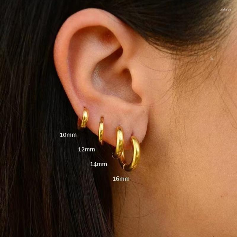 Hoop Earrings 1 Pair Stainless Steel Simple Classic Gold Silver-color Round Circle Piercing Accessory Not Fade Pendientes
Hoop Earrings 1 Pair Stainless Steel Simple Classic Gold Silver-color Round Circle Piercing Accessory Not Fade Pendientes