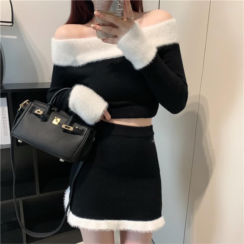 Work Dresses Bodycon Mini Fur Skirts Sets Sexy Sweet Slim Slash Off Shoulder Pullover Black Sweaters Crop Tops 2 Piece Women Collar, White 2set
Work Dresses Bodycon Mini Fur Skirts Sets Sexy Sweet Slim Slash Off Shoulder Pullover Black Sweaters Crop Tops 2 Piece Women Collar, White 2set