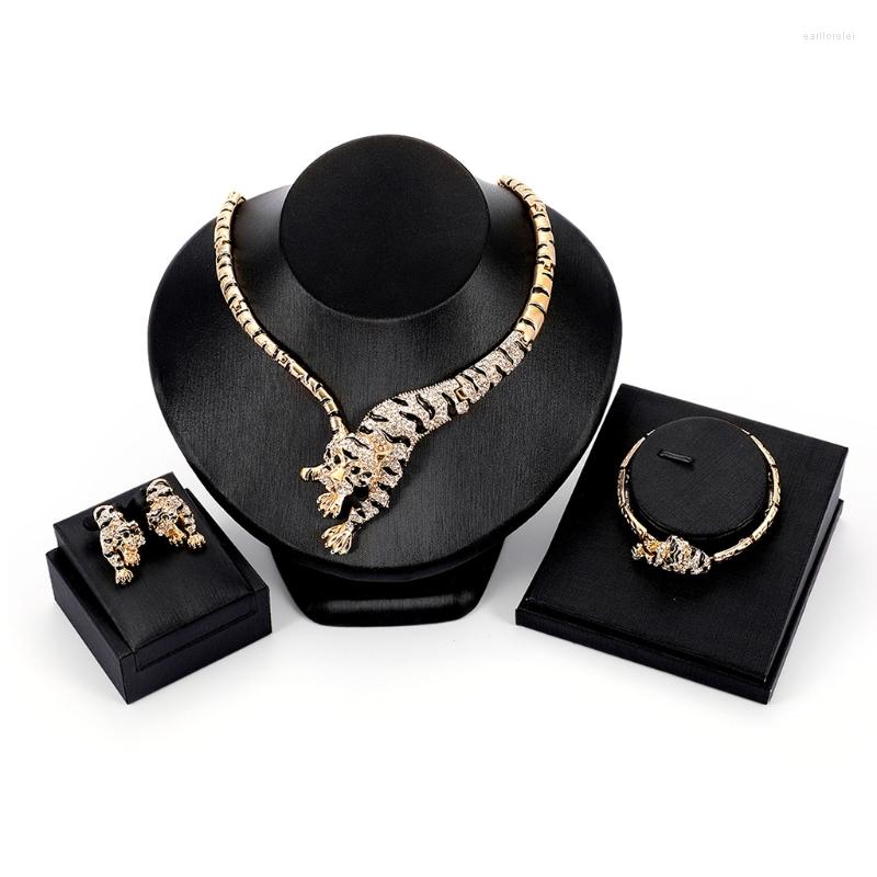 Necklace Earrings Set 3 Piece Premium Tiger Shape Hiphop Unisex Jewelry Earring Bracelet Ladies Personality Collar Gift, Picture shown
Necklace Earrings Set 3 Piece Premium Tiger Shape Hiphop Unisex Jewelry Earring Bracelet Ladies Personality Collar Gift, Picture shown