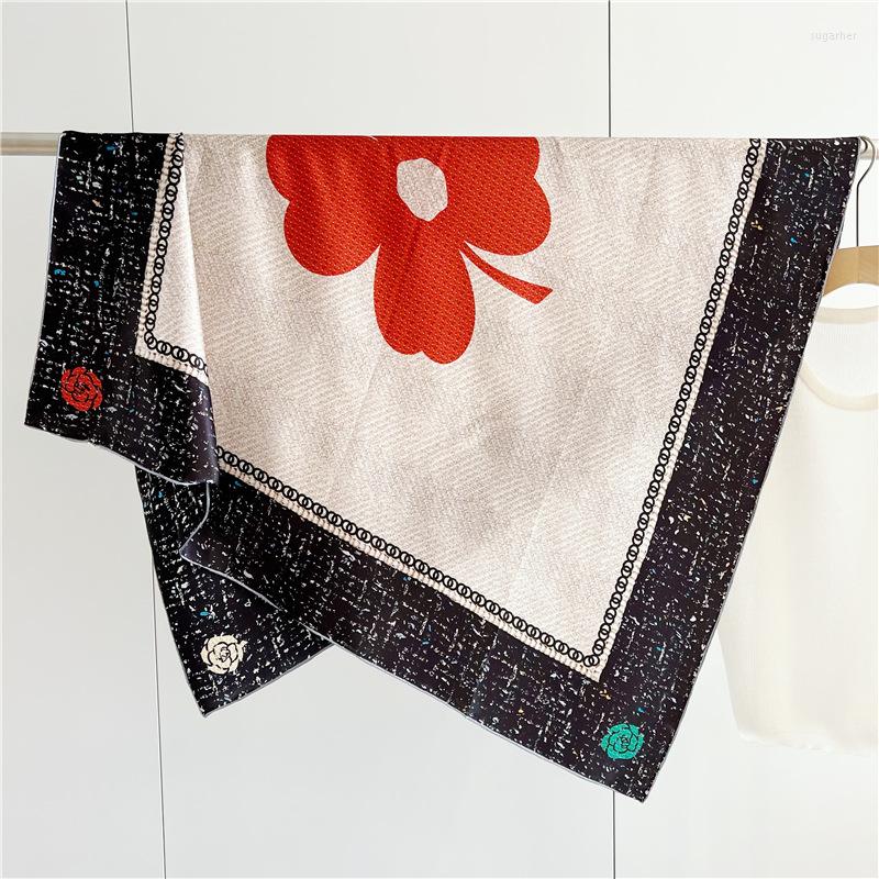 Scarves OMEA Real Silk Satin Large Square Scarf 110x110cm Clover Flower Camellia Luxury Accessories Hijab For Women Handroll Head
Scarves OMEA Real Silk Satin Large Square Scarf 110x110cm Clover Flower Camellia Luxury Accessories Hijab For Women Handroll Head