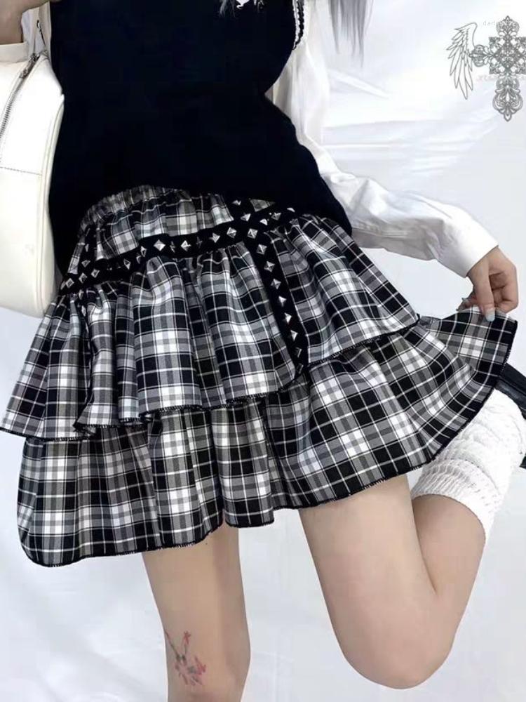 Skirts Preppy Style Sweet Ball Gown Woman Kawaii Ruffles Ruched Plaid Skirt Streetwear High Waist Faldas Patchwork Cake Black
Skirts Preppy Style Sweet Ball Gown Woman Kawaii Ruffles Ruched Plaid Skirt Streetwear High Waist Faldas Patchwork Cake Black