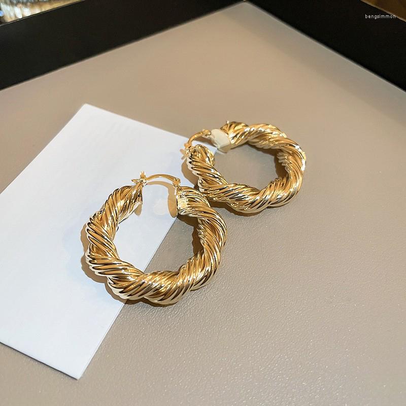 Hoop Earrings Huitan Gold Color Twist Shaped For Women Simple Stylish Girls Ear Loop Fancy Gift Party Statement Jewelry
Hoop Earrings Huitan Gold Color Twist Shaped For Women Simple Stylish Girls Ear Loop Fancy Gift Party Statement Jewelry