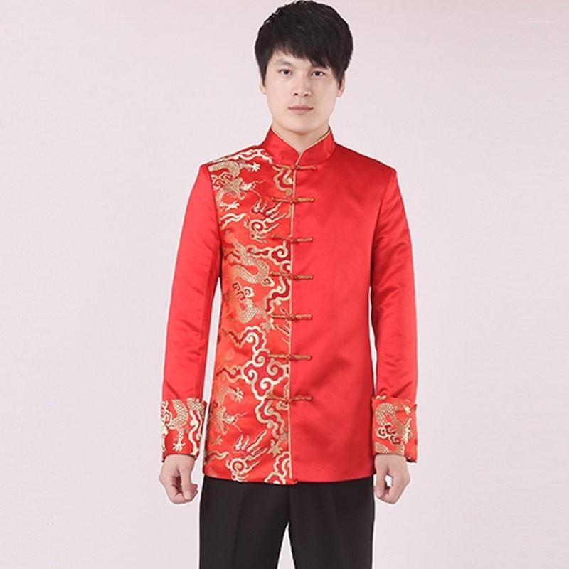 Ethnic Clothing Men's Traditional Chinese Wedding Dress Tang Suit Red Jacket Coat Party Stage Singer Grooms Vintage Tops
Ethnic Clothing Men's Traditional Chinese Wedding Dress Tang Suit Red Jacket Coat Party Stage Singer Grooms Vintage Tops
