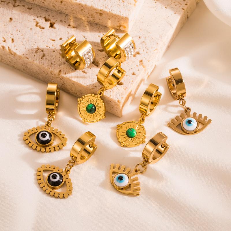 Hoop Earrings Titanium Steel 18kGold-Plated Evil's Eyes Stainless Pendant Simple Vintage
Hoop Earrings Titanium Steel 18kGold-Plated Evil's Eyes Stainless Pendant Simple Vintage