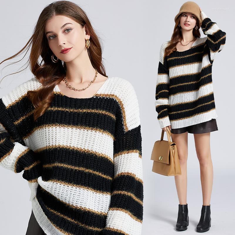 Party Dresses Autumn Winter Striped Loose Color Contrast Pullover Sweater Women Casual Knitted Jumper Top, Black
Party Dresses Autumn Winter Striped Loose Color Contrast Pullover Sweater Women Casual Knitted Jumper Top, Black