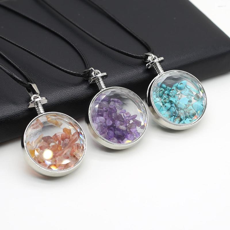 Pendant Necklaces Natural Stone Crushed Round Shape Wishing Bottle Necklace Rope Chain For Women Charm Jewelry Couples Love Gift
Pendant Necklaces Natural Stone Crushed Round Shape Wishing Bottle Necklace Rope Chain For Women Charm Jewelry Couples Love Gift
