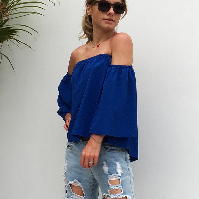 Women's T Shirts Strapless Women Chiffon Blouse Shirt Sexy Slash Neck Casual Loose 3/4 Flare Sleeve Solid Summer Blusas Tshirt Female Tops, Black
Women's T Shirts Strapless Women Chiffon Blouse Shirt Sexy Slash Neck Casual Loose 3/4 Flare Sleeve Solid Summer Blusas Tshirt Female Tops, Black