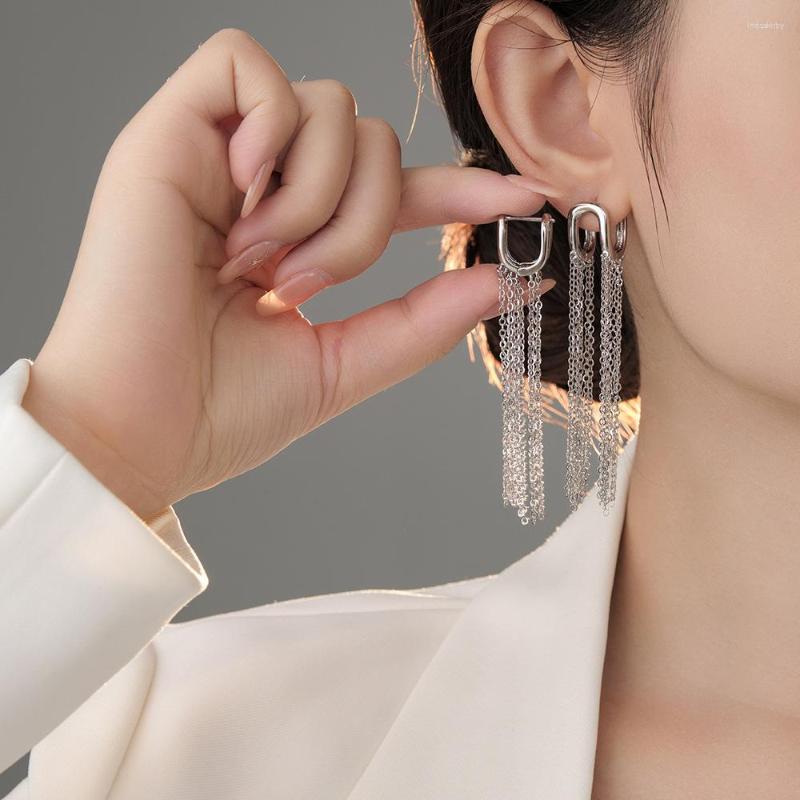 Hoop Earrings 925 Sterling Silver U-shaped Earring Long Chain Tassels Vintage Ear Buckle For Women Minimalist Fashion Fine Jewelry
Hoop Earrings 925 Sterling Silver U-shaped Earring Long Chain Tassels Vintage Ear Buckle For Women Minimalist Fashion Fine Jewelry