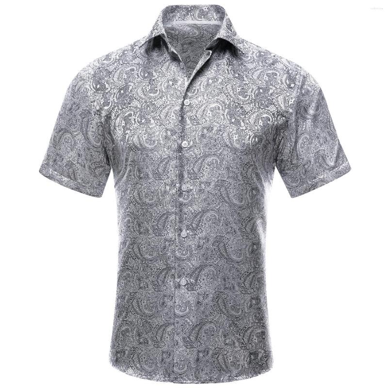 Men's Casual Shirts Hi-Tie Short Sleeves Mens Jacquard Silk Paisley Spring Summer Hawaii Shirt For Male Wedding Business Silver Blue Red, Cy-1405
Men's Casual Shirts Hi-Tie Short Sleeves Mens Jacquard Silk Paisley Spring Summer Hawaii Shirt For Male Wedding Business Silver Blue Red, Cy-1405