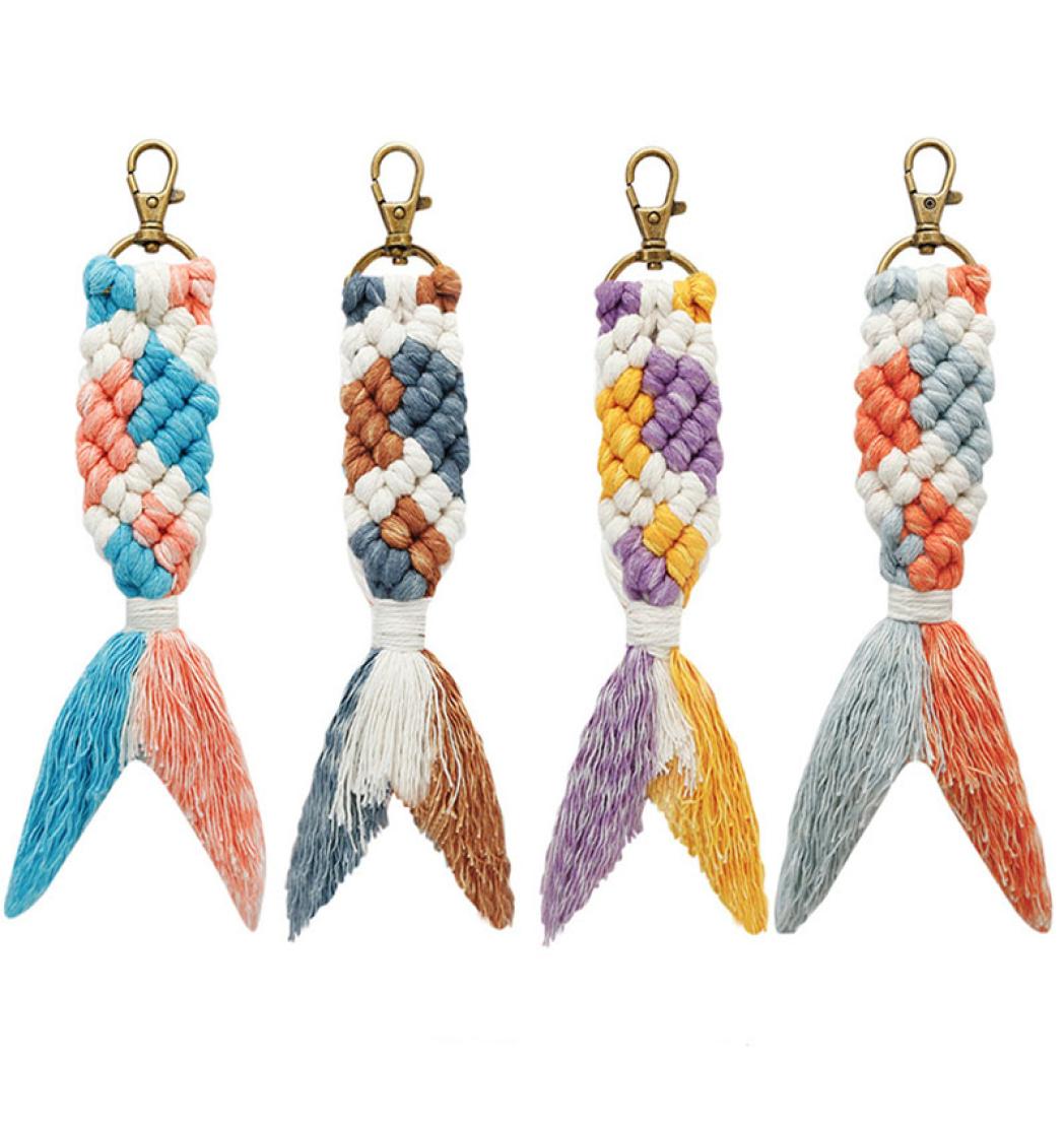 handwork cotton rope Knit Fish Mermaid key rings Handbag hangs for women men Fashion jewelry will and sandy8071139
handwork cotton rope Knit Fish Mermaid key rings Handbag hangs for women men Fashion jewelry will and sandy8071139