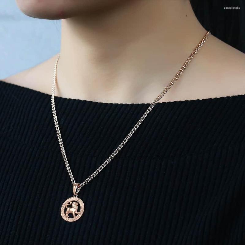 Pendant Necklaces Leo 12 Zodiac Sign Necklace 585 Rose Gold Color Male Jewelry Fashion Constellations GP182
Pendant Necklaces Leo 12 Zodiac Sign Necklace 585 Rose Gold Color Male Jewelry Fashion Constellations GP182