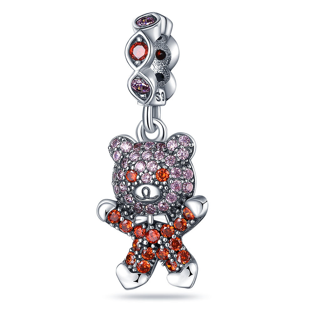 925 Sterling Silver Charm S925 Snake Magic Eye Palm Hanging Beaded Bracelet Accessory Kitty Cat Color Full Drill Fashion