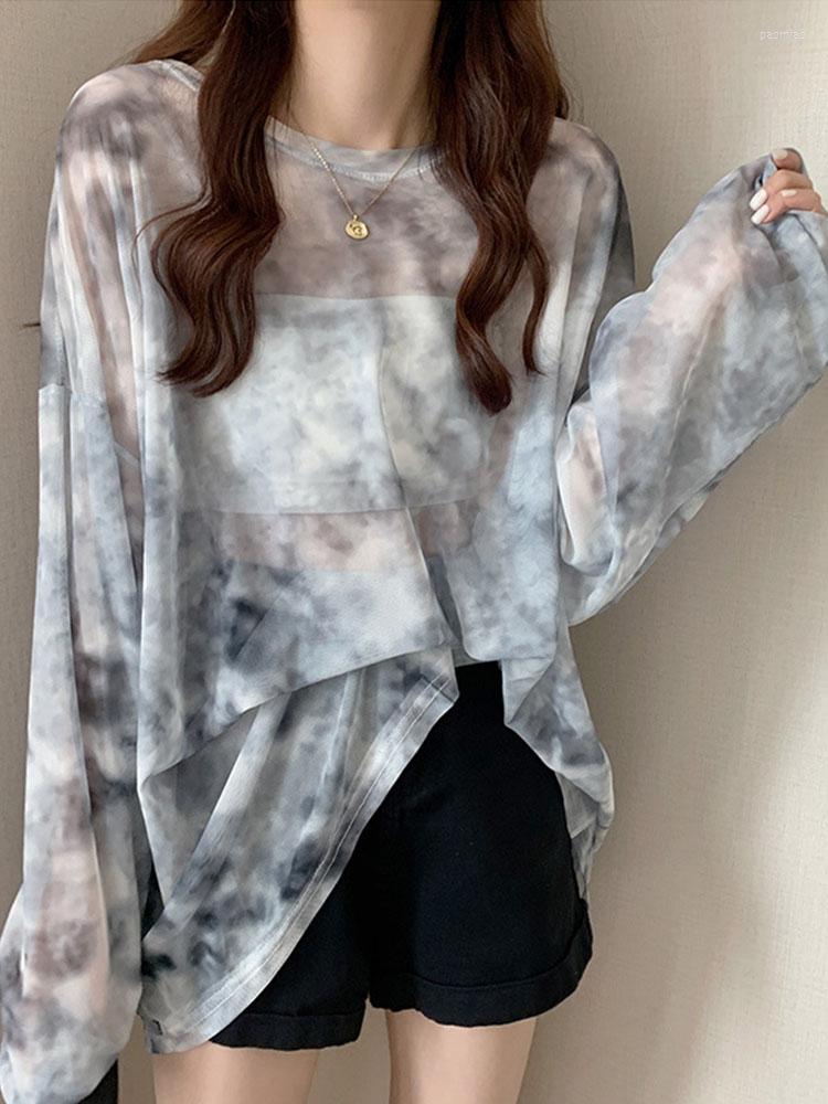 Women's T Shirts Tie Dye Long Sleeve T-shirts Women Breathable Summer O-neck Design Mesh Sun-proof Loose Tshirts Korean Style All-match Tops, Black
Women's T Shirts Tie Dye Long Sleeve T-shirts Women Breathable Summer O-neck Design Mesh Sun-proof Loose Tshirts Korean Style All-match Tops, Black