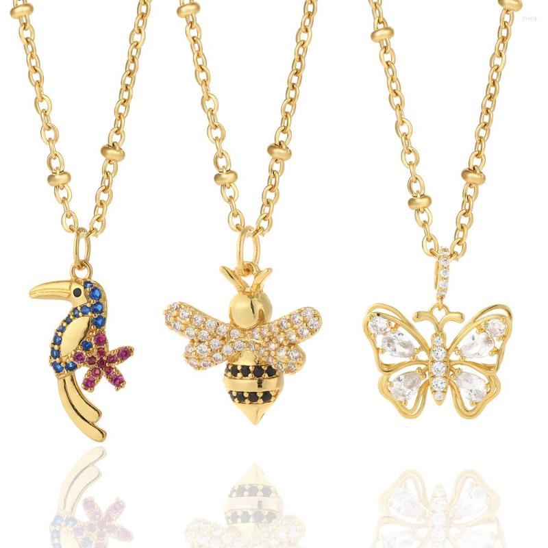 Pendant Necklaces Cute Colorful Zircon Butterfly Bee Necklace For Women Clavicle Chain Gold Color Elegant Jewelry Stainless Steel
Pendant Necklaces Cute Colorful Zircon Butterfly Bee Necklace For Women Clavicle Chain Gold Color Elegant Jewelry Stainless Steel