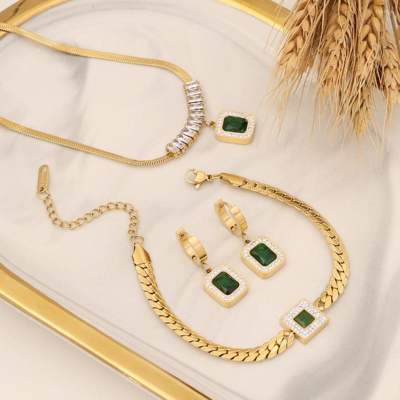 Choker 316L Stainless Steel Green Square Zircon Pendant Necklace For Women Trend Non Fading Jewelry Party Gift
Choker 316L Stainless Steel Green Square Zircon Pendant Necklace For Women Trend Non Fading Jewelry Party Gift