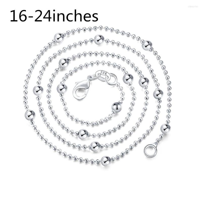Chains 925 Sterling Silver 16/18/20/22/24Inch 4mm Full Smooth Beads Chain Necklace For Women Man Fashion Wedding Charm Jewelry
Chains 925 Sterling Silver 16/18/20/22/24Inch 4mm Full Smooth Beads Chain Necklace For Women Man Fashion Wedding Charm Jewelry