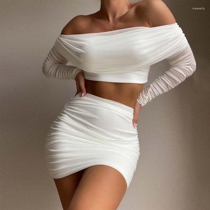 Work Dresses European And American Style Sexy One-Line Collar Mesh Splicing Two-Piece Fashion Casual Suit, Black
Work Dresses European And American Style Sexy One-Line Collar Mesh Splicing Two-Piece Fashion Casual Suit, Black