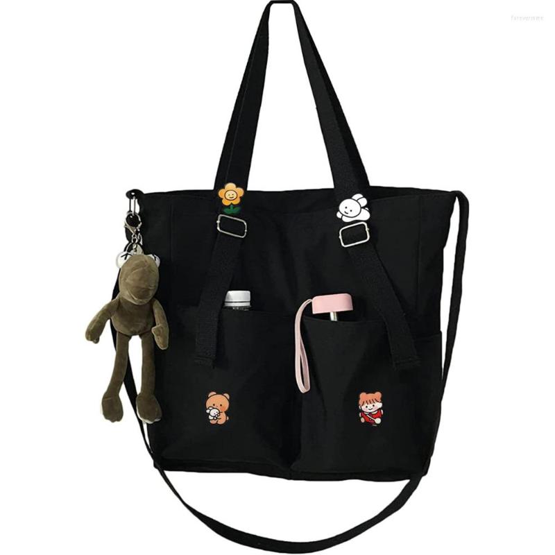 Evening Bags Women Large Crossbody Canvas Tote Bag Girls Kawaii Shoulder School Bookbag Students Messenger Schoolbag, Black
Evening Bags Women Large Crossbody Canvas Tote Bag Girls Kawaii Shoulder School Bookbag Students Messenger Schoolbag, Black