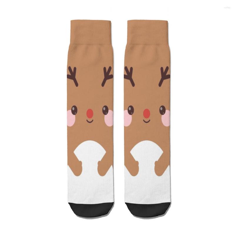 Men's Socks Deer Face Straight Male Mens Women Spring Stockings Polyester Hip Hop, Multi