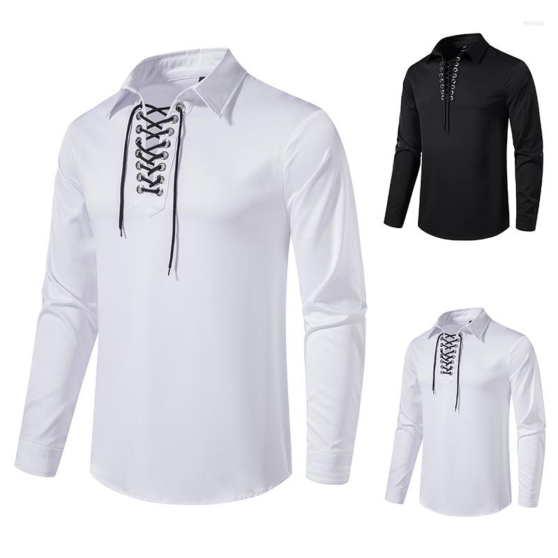 Men' T Shirts LUCLESAM Men' Lapel Drawstring Long Sleeved Medieval Shirt Slim Fit 2023 Spring Autumn Retro Trend For Man, White
Men' T Shirts LUCLESAM Men' Lapel Drawstring Long Sleeved Medieval Shirt Slim Fit 2023 Spring Autumn Retro Trend For Man, White