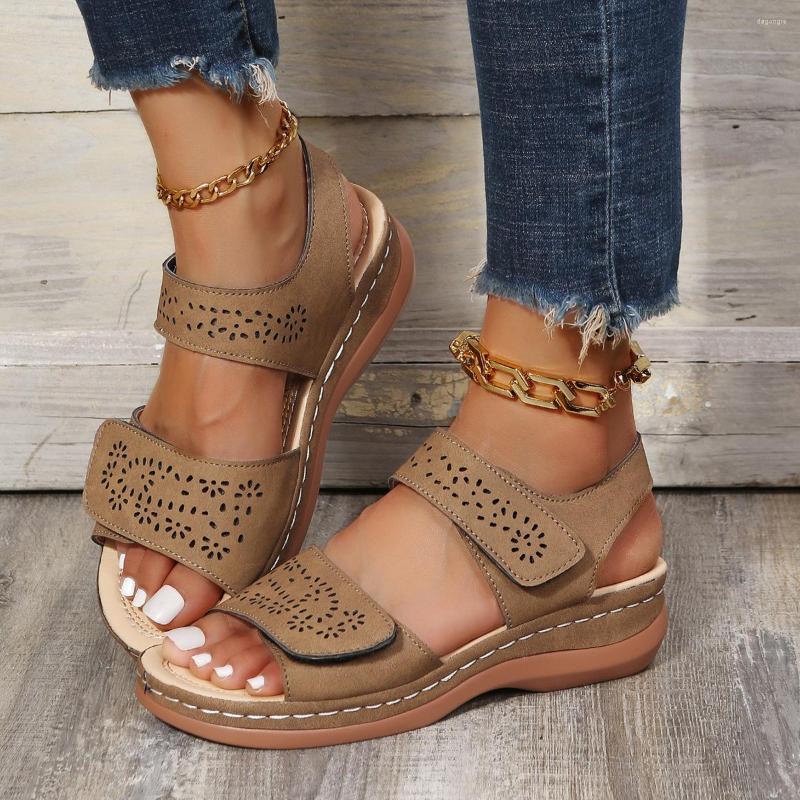 Sandals Women's Summer Wedges Flip Flops Rome Leather Slides Casual Shoes Hollow Thick Sole Slipper Chanclas Mujer, Khaki
Sandals Women's Summer Wedges Flip Flops Rome Leather Slides Casual Shoes Hollow Thick Sole Slipper Chanclas Mujer, Khaki