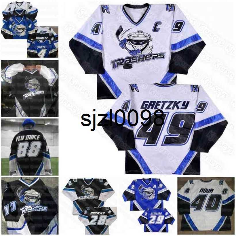 Sj98 CeoDanbury Trashers 2004-05 Jersey Brent Gretzky Mike Bayrack Galante Brad Wingfield Jon Mirasty Scott Stirling Bren dan McCartin Regan FLY, Black men s-4xl 
Sj98 CeoDanbury Trashers 2004-05 Jersey Brent Gretzky Mike Bayrack Galante Brad Wingfield Jon Mirasty Scott Stirling Bren dan McCartin Regan FLY, Black men s-4xl