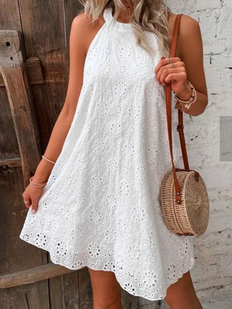 Casual Dresses White Mini Dress Women Neck-mounted Hollow Out Female Elegant Sleeveless Lace Ladies Loose A-Line, Coffee
Casual Dresses White Mini Dress Women Neck-mounted Hollow Out Female Elegant Sleeveless Lace Ladies Loose A-Line, Coffee